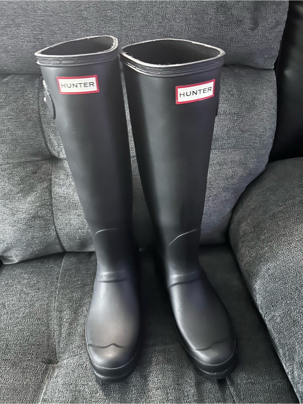 Hunter Matte Black Knee-High Rain Boots